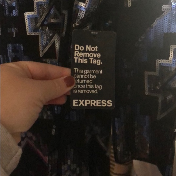 Size Medium express black with navy/silver design - Picture 4 of 4